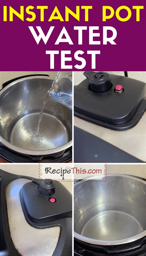 test instant pot seal water|instant pot water test recipes.